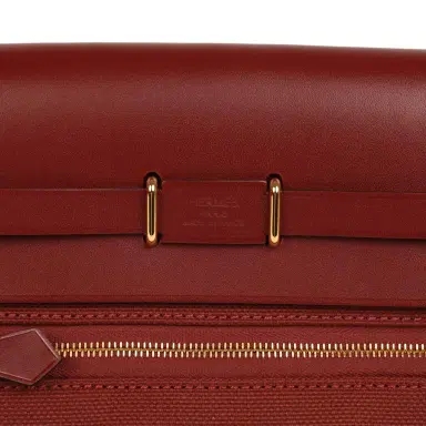 HERMÈS Hermes Herbag Zip 20 Mini Rouge H Toile Militaire Canvas and Vache Hunter Gold Hardware | Thumbnail 7 HERMÈS Hermes Herbag Zip 20 Mini Rouge H Toile Militaire Canvas and Vache Hunter Gold Hardware | Thumbnail 7