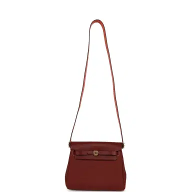 HERMÈS Hermes Herbag Zip 20 Mini Rouge H Toile Militaire Canvas and Vache Hunter Gold Hardware | Thumbnail 9 HERMÈS Hermes Herbag Zip 20 Mini Rouge H Toile Militaire Canvas and Vache Hunter Gold Hardware | Thumbnail 9