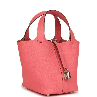 HERMÈS Hermes Picotin Lock 18 Rose Azalee Clemence Palladium Hardware | Thumbnail 2 HERMÈS Hermes Picotin Lock 18 Rose Azalee Clemence Palladium Hardware | Thumbnail 2