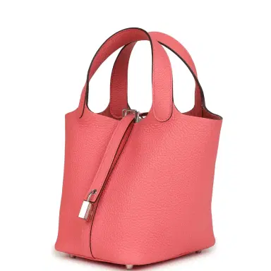 HERMÈS Hermes Picotin Lock 18 Rose Azalee Clemence Palladium Hardware | Thumbnail 5 HERMÈS Hermes Picotin Lock 18 Rose Azalee Clemence Palladium Hardware | Thumbnail 5