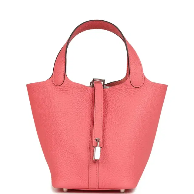 hermes Hermes Picotin Lock 18 Rose Azalee Clemence Palladium Hardware