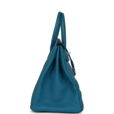 HERMÈS Pre-owned Hermes Birkin 35 Bleu de Galice Togo Palladium Hardware | Thumbnail 3 HERMÈS Pre-owned Hermes Birkin 35 Bleu de Galice Togo Palladium Hardware | Thumbnail 3