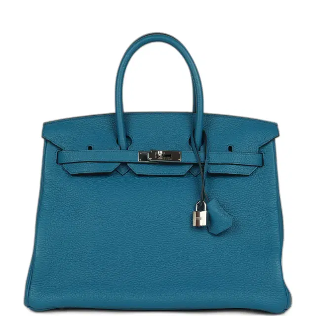 hermes Pre-owned Hermes Birkin 35 Bleu de Galice Togo Palladium Hardware