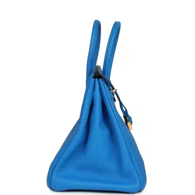 HERMÈS Pre-owned Hermes Birkin 35 Bleu Hydra Clemence Gold Hardware | Thumbnail 3 HERMÈS Pre-owned Hermes Birkin 35 Bleu Hydra Clemence Gold Hardware | Thumbnail 3