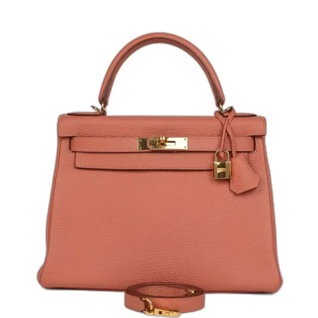 hermes Pre-owned Hermes Kelly Retourne 28 Rosy Togo Gold Hardware