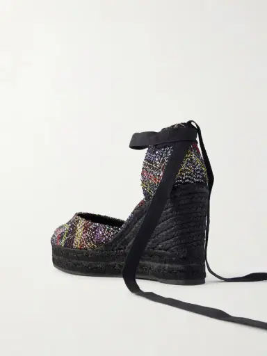 Missoni Eva 80 Striped Woven Wedge Sandals | Thumbnail 3