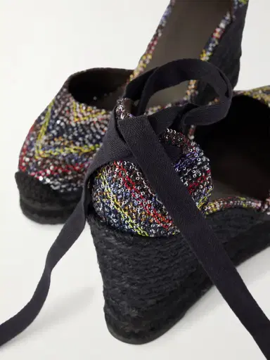 Missoni Eva 80 Striped Woven Wedge Sandals | Thumbnail 5