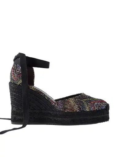 Missoni Eva 80 Striped Woven Wedge Sandals | Thumbnail 1