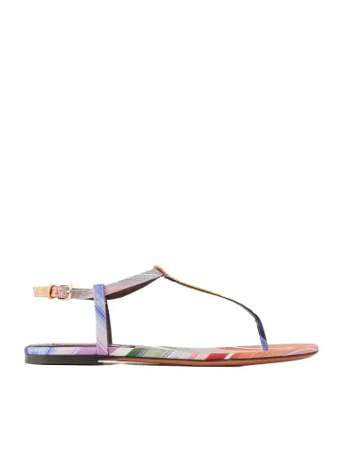 Missoni Leen Striped Twill Sandals | Thumbnail 1 Missoni Leen Striped Twill Sandals | Thumbnail 1