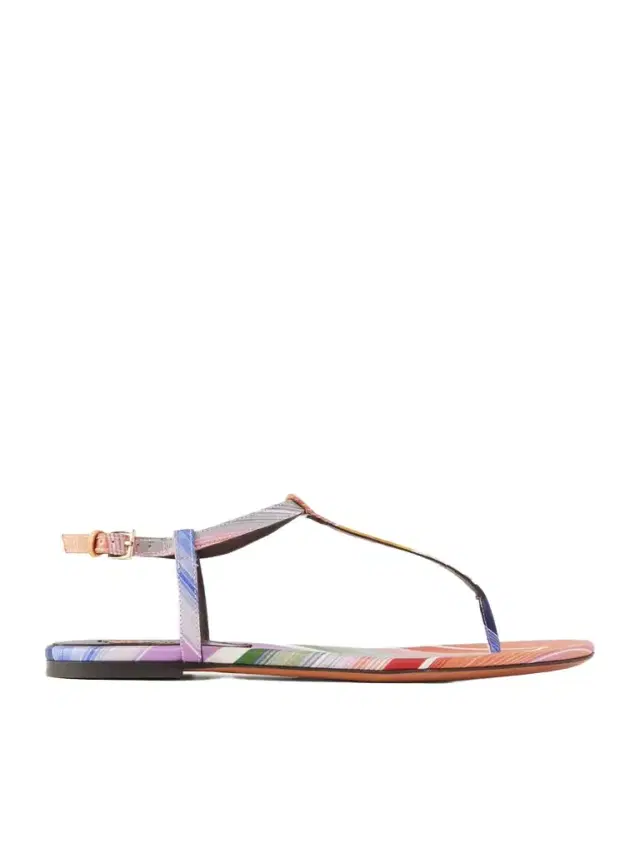 Missoni Leen Striped Twill Sandals