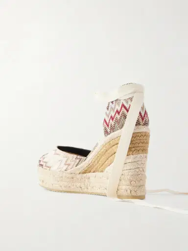 Missoni Eva 80 Striped Woven Wedge Sandals | Thumbnail 3