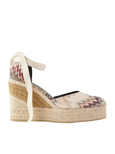 Missoni Eva 80 Striped Woven Wedge Sandals | Thumbnail 1