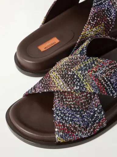 Missoni Viola Sequin-embellished Striped Woven Sandals | Thumbnail 5