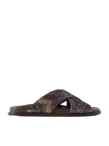 Missoni Viola Sequin-embellished Striped Woven Sandals | Thumbnail 1