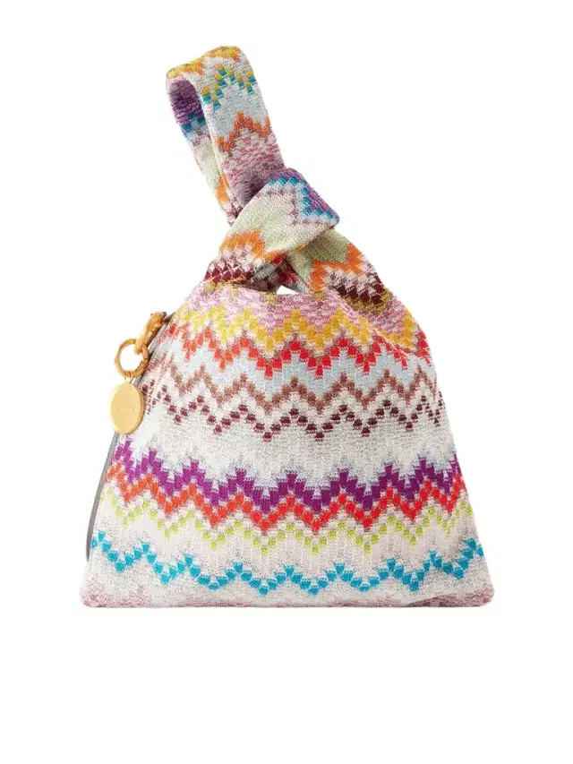 Striped Woven Lurex Shoulder Bag