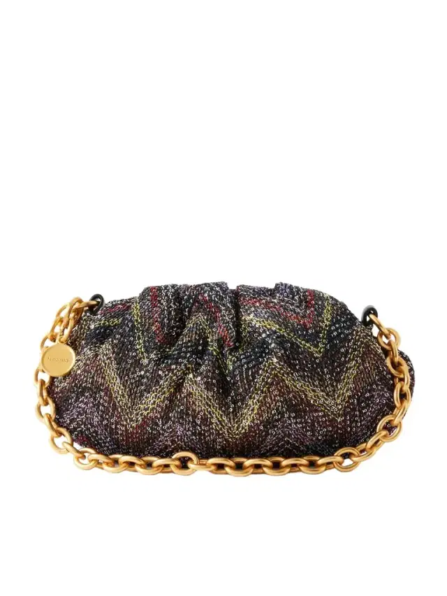 Missoni Caperdoni Small Sequined-embellished Striped Woven Pouch