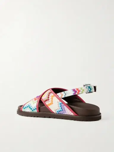 Missoni Allan Striped Leather-trimmed Lurex Sandals | Thumbnail 3 Missoni Allan Striped Leather-trimmed Lurex Sandals | Thumbnail 3