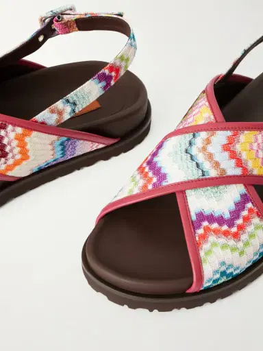Missoni Allan Striped Leather-trimmed Lurex Sandals | Thumbnail 5 Missoni Allan Striped Leather-trimmed Lurex Sandals | Thumbnail 5