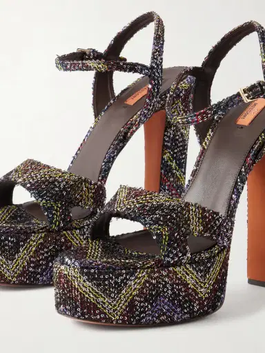 Missoni Angela Sequin-embellished Striped Woven Platform Sandals | Thumbnail 5 Missoni Angela Sequin-embellished Striped Woven Platform Sandals | Thumbnail 5
