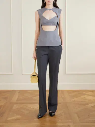 Jil Sander Cut-out Layered Wool Blouse | Thumbnail 2