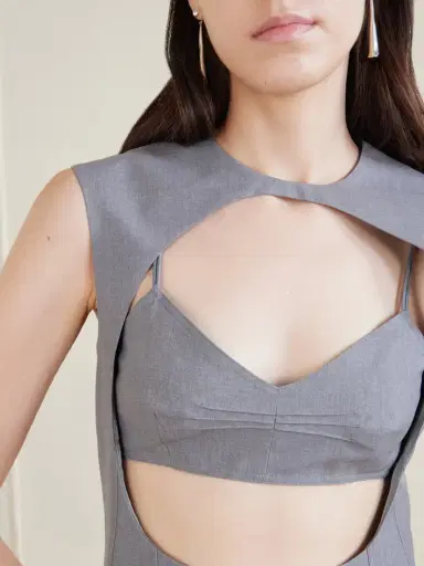 Jil Sander Cut-out Layered Wool Blouse | Thumbnail 4