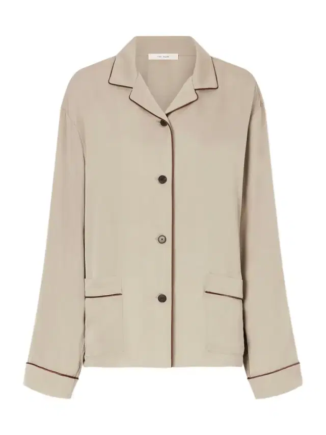 Clarinda Piped Silk Shirt