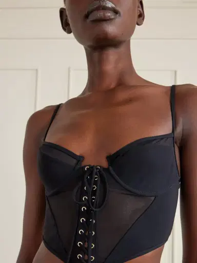 Kiki de Montparnasse Peep Tulle-trimmed Corset Bikini Top | Thumbnail 4 Kiki de Montparnasse Peep Tulle-trimmed Corset Bikini Top | Thumbnail 4