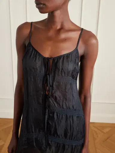 Kiki de Montparnasse Smocked Silk-blend Maxi Dress | Thumbnail 4 Kiki de Montparnasse Smocked Silk-blend Maxi Dress | Thumbnail 4