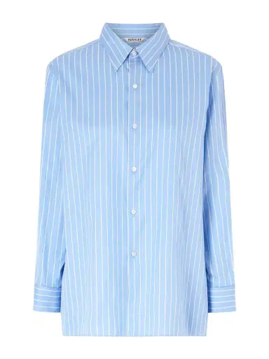 Auralee Striped Cotton And Silk-blend Shirt | Thumbnail 1 Auralee Striped Cotton And Silk-blend Shirt | Thumbnail 1