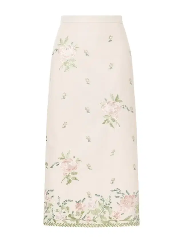 Erdem Floral-embroidered Cotton-faille Midi Skirt