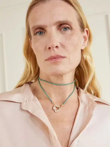 Marla Aaron 14-karat Gold, Diamond And Cord Necklace | Thumbnail 2 Marla Aaron 14-karat Gold, Diamond And Cord Necklace | Thumbnail 2