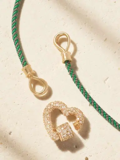 Marla Aaron 14-karat Gold, Diamond And Cord Necklace | Thumbnail 3 Marla Aaron 14-karat Gold, Diamond And Cord Necklace | Thumbnail 3