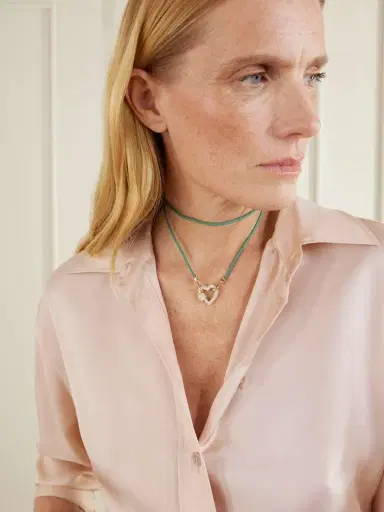 Marla Aaron 14-karat Gold, Diamond And Cord Necklace | Thumbnail 5 Marla Aaron 14-karat Gold, Diamond And Cord Necklace | Thumbnail 5