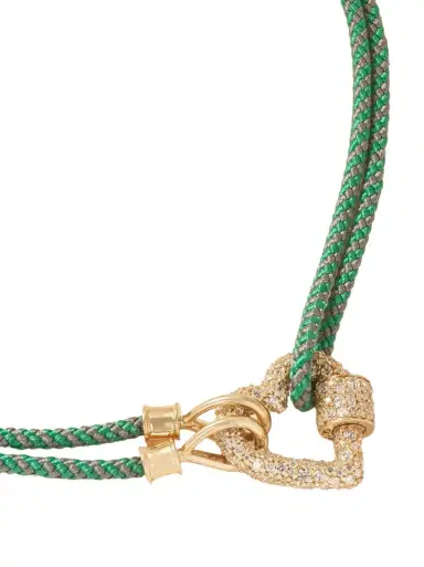 Marla Aaron 14-karat Gold, Diamond And Cord Necklace | Thumbnail 1 Marla Aaron 14-karat Gold, Diamond And Cord Necklace | Thumbnail 1