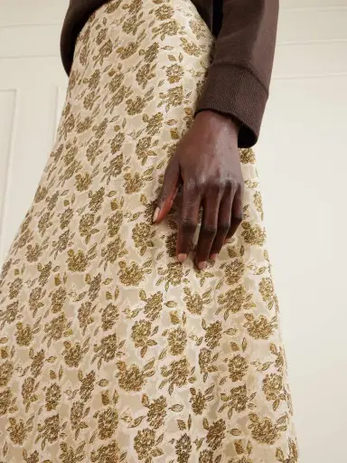 Loro Piana Simona Fil Coupé Silk-jacquard Midi Skirt | Thumbnail 5 Loro Piana Simona Fil Coupé Silk-jacquard Midi Skirt | Thumbnail 5