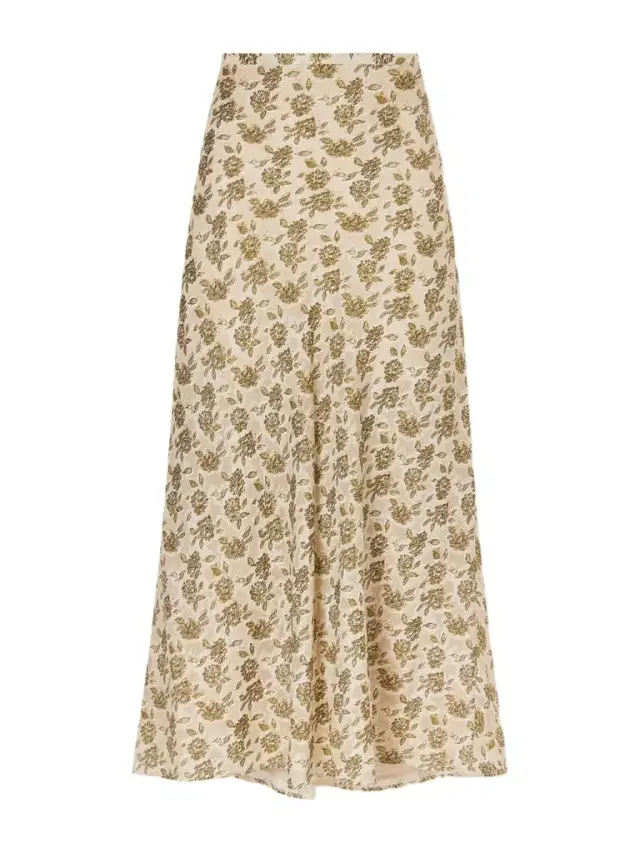 Loro Piana Simona Fil Coupé Silk-jacquard Midi Skirt