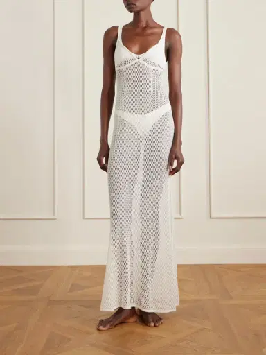Kiki de Montparnasse Crocheted Silk Maxi Dress | Thumbnail 2 Kiki de Montparnasse Crocheted Silk Maxi Dress | Thumbnail 2