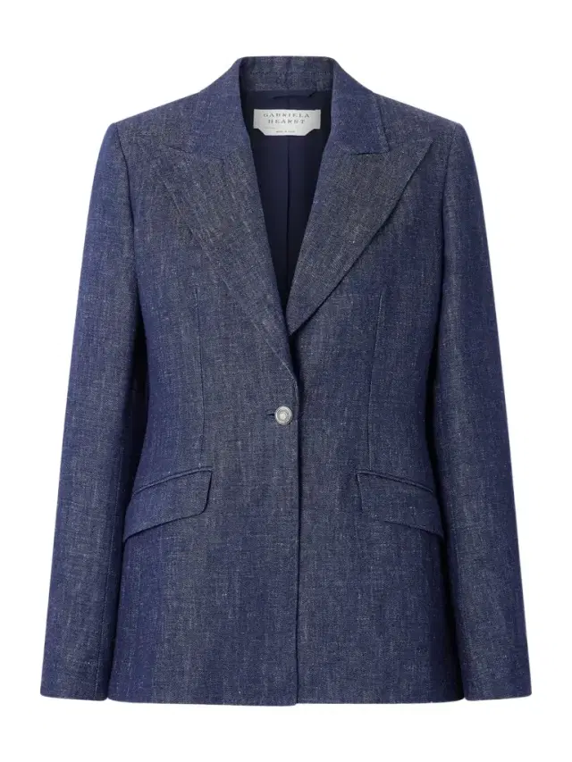 Leiva Darted Linen-chambray Blazer