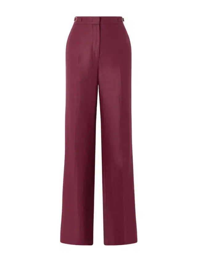 Vesta Wool, Silk And Linen-blend Flared Pants