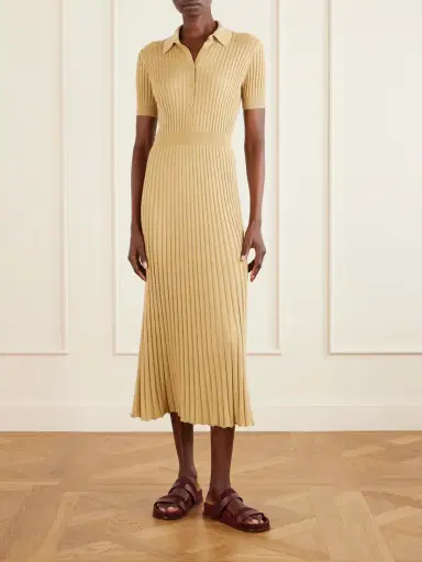 Gabriela Hearst Amor Ribbed Silk And Cashmere-blend Midi Dress | Thumbnail 2