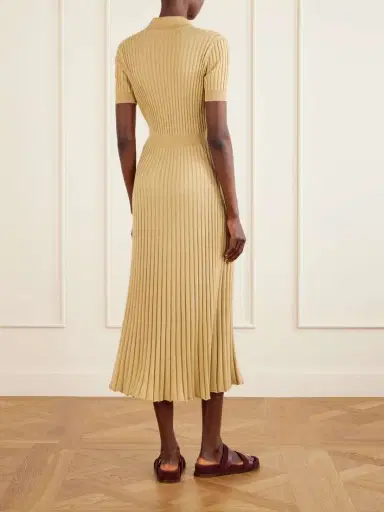 Gabriela Hearst Amor Ribbed Silk And Cashmere-blend Midi Dress | Thumbnail 3