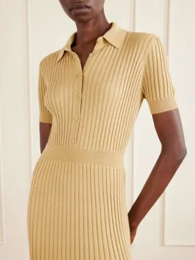 Gabriela Hearst Amor Ribbed Silk And Cashmere-blend Midi Dress | Thumbnail 4