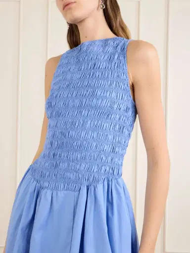 Faithfull Martina Shirred Cotton Mini Dress | Thumbnail 4 Faithfull Martina Shirred Cotton Mini Dress | Thumbnail 4