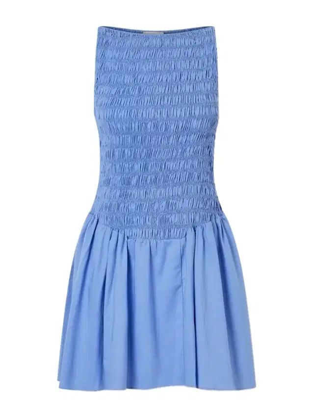Martina Shirred Cotton Mini Dress