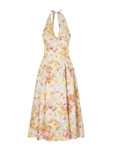 Faithfull Murano Floral-printed Linen Midi Dress | Thumbnail 1 Faithfull Murano Floral-printed Linen Midi Dress | Thumbnail 1
