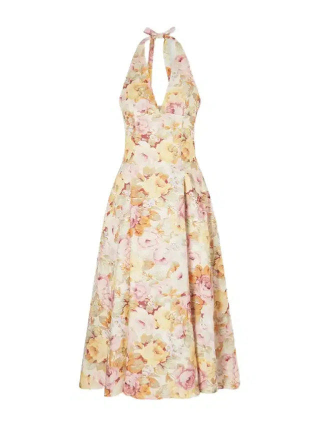 Murano Floral-printed Linen Midi Dress