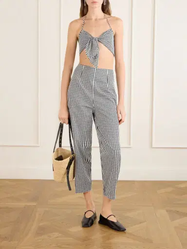 Faithfull Onda Knotted Checked Cotton Top | Thumbnail 2 Faithfull Onda Knotted Checked Cotton Top | Thumbnail 2