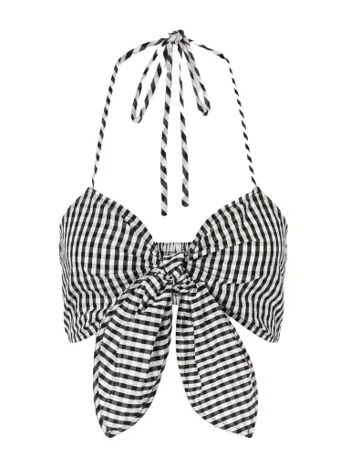 Faithfull Onda Knotted Checked Cotton Top | Thumbnail 1 Faithfull Onda Knotted Checked Cotton Top | Thumbnail 1