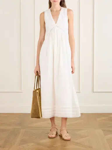 Faithfull Fiora Lace-trimmed Cotton Midi Dress | Thumbnail 2 Faithfull Fiora Lace-trimmed Cotton Midi Dress | Thumbnail 2