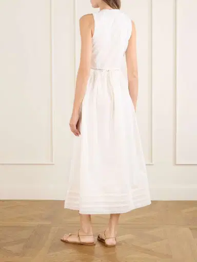 Faithfull Fiora Lace-trimmed Cotton Midi Dress | Thumbnail 3 Faithfull Fiora Lace-trimmed Cotton Midi Dress | Thumbnail 3